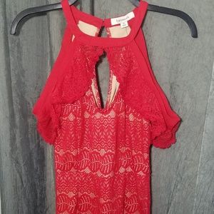 Red lace dress